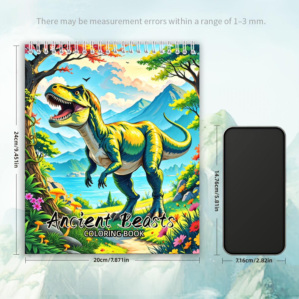 Image of Dinosaur Coloring Book | Adult Coloring Book, And Dinosaurs, Dinosaur Age Theme, 24 Pages, Thick Paper, 9.45 X 7.87 Inches, For Leisure, Adult Painting , Party And Holiday Gifts, Outdoor Camping