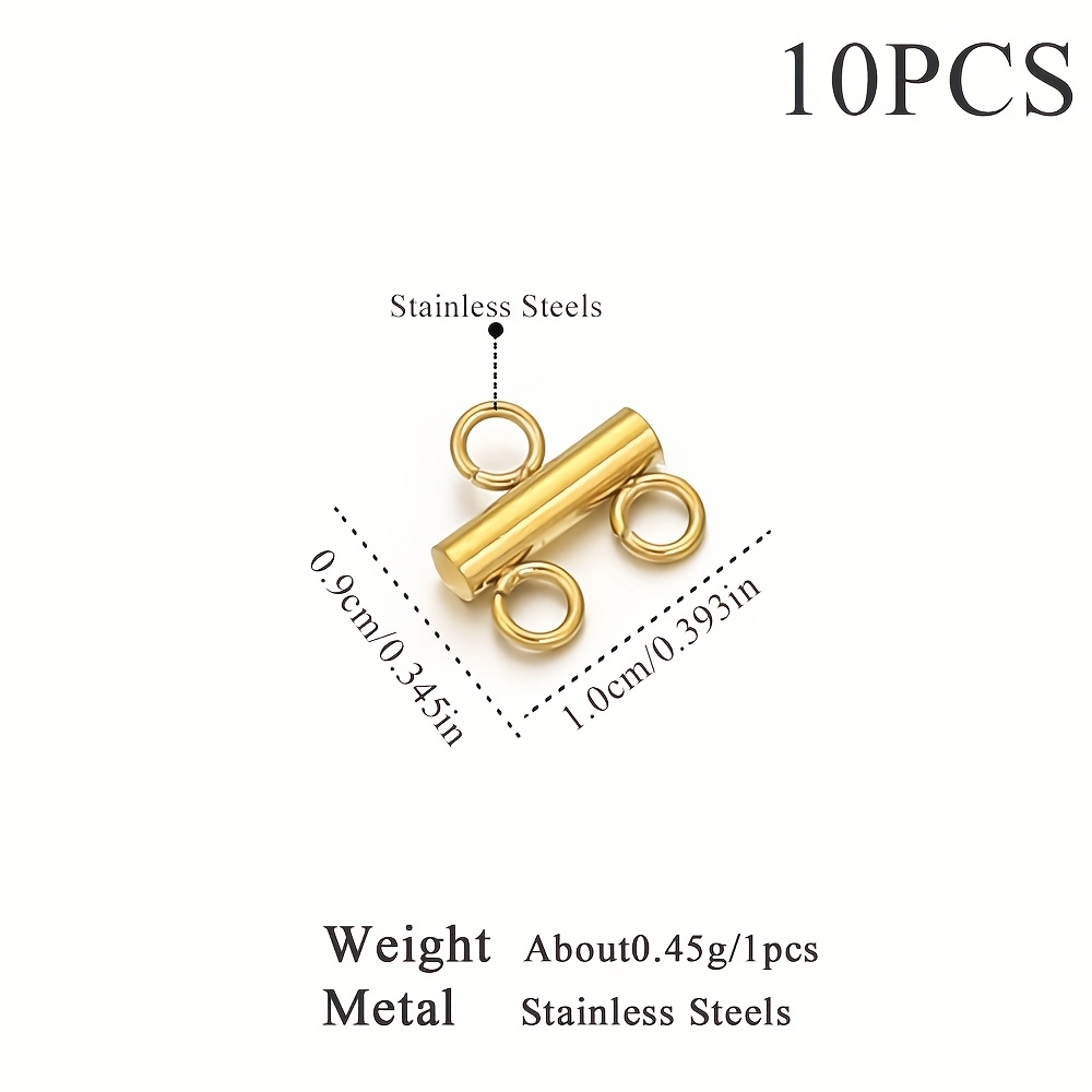 TEMU 10 piezas de cierre para collar y pulsera de acero inoxidable 304, anillos de 5, 4, 3, 2, conectores para cadenas, accesorios para joyería DIY