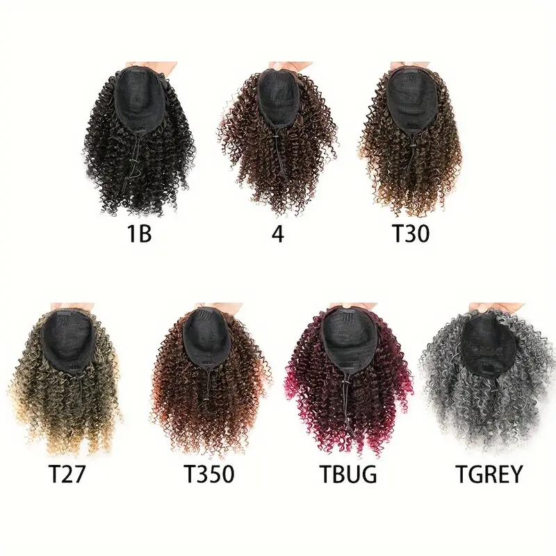 10 inch short curly ponytail extension thick wavy synthetic drawstring hairpiece for women versatile natural look details 4