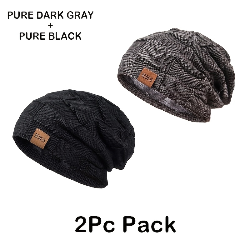 2pcs pack women winter warm hats knit slouchy - Temu display picture 3