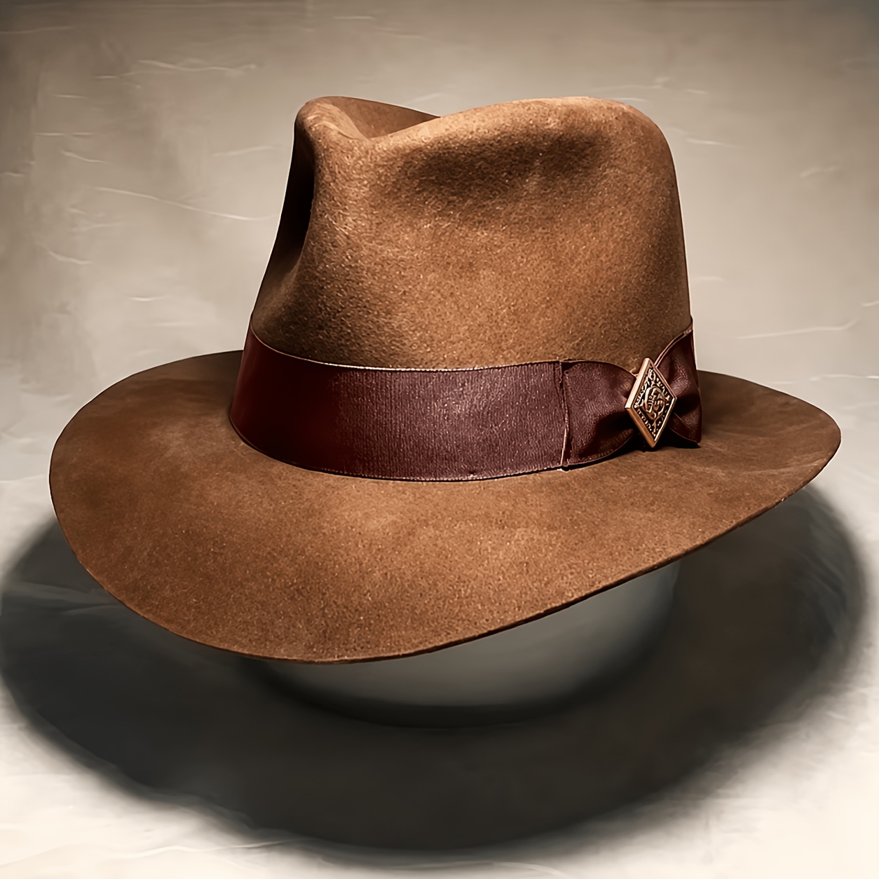 TEMU 2026 New British Vintage Solid Color Felt Hat, High-quality Wool Material, Men's Fedora With Bow Tie Ribbon Decoration, Pure Wool Top Hat |