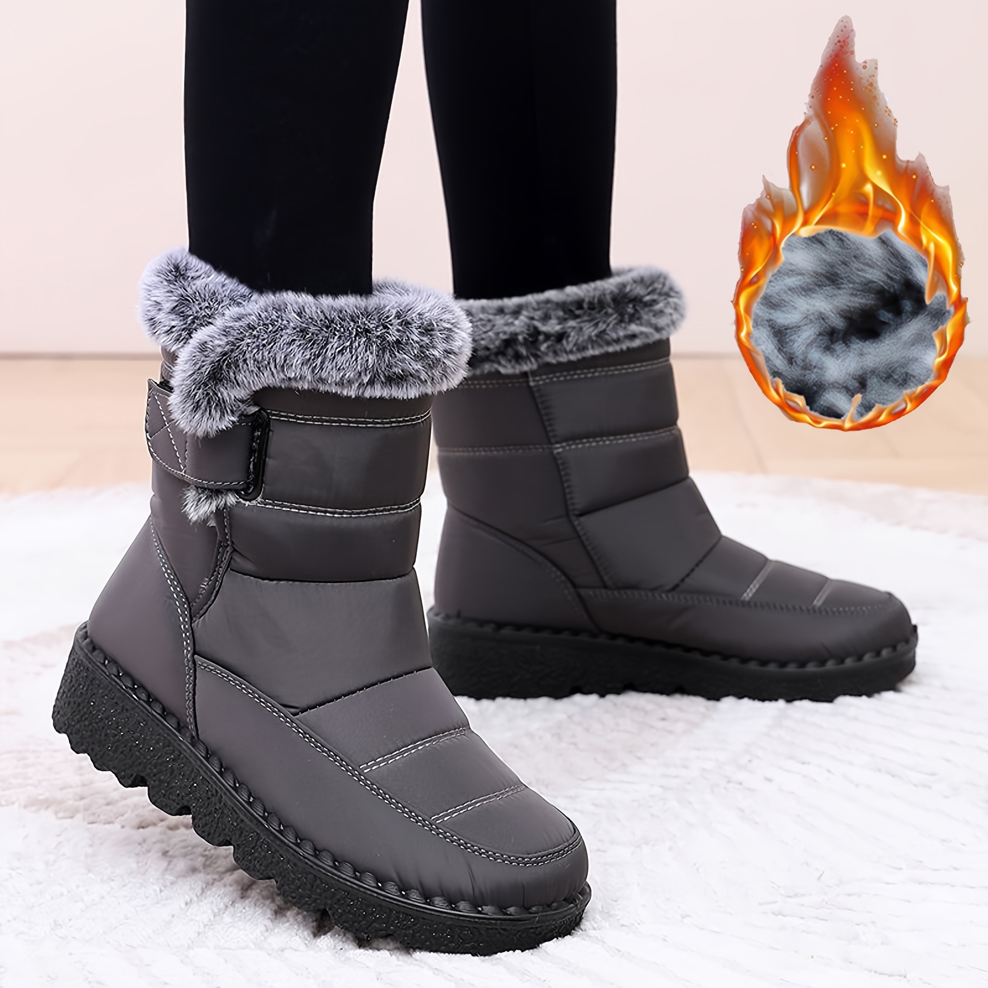 Womens Faux Fur Liner Snow Boots