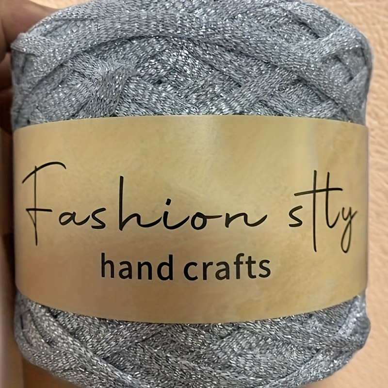 TEMU Matériaux de tissage main brillants dorés et argentés de 5 mm, fournitures de crochet étincelantes INS pour sacs et manuels de châles