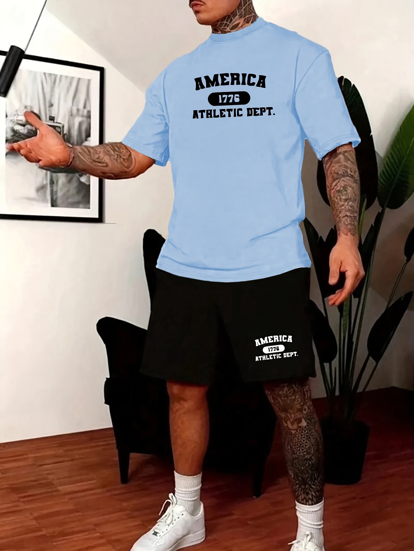 conjunto ropa en casa casual hombre estampado letra america Temu