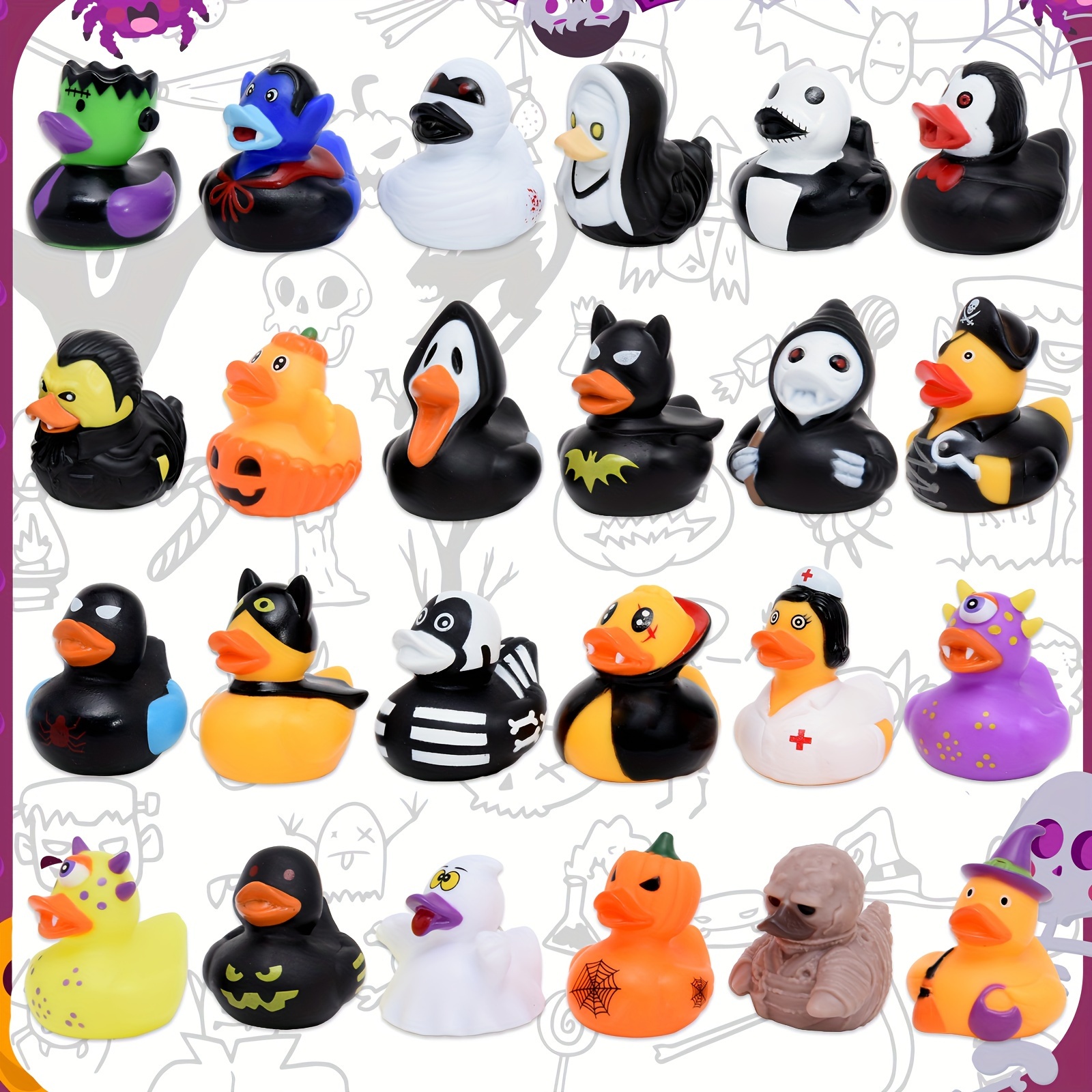 

24/12pc, Party Supplies, Rubber Ducks, Assorted Ducks (2 Inches), Decorations, Trick Or Treating Supplies, Goody Bag Stuffing, Party Supplies