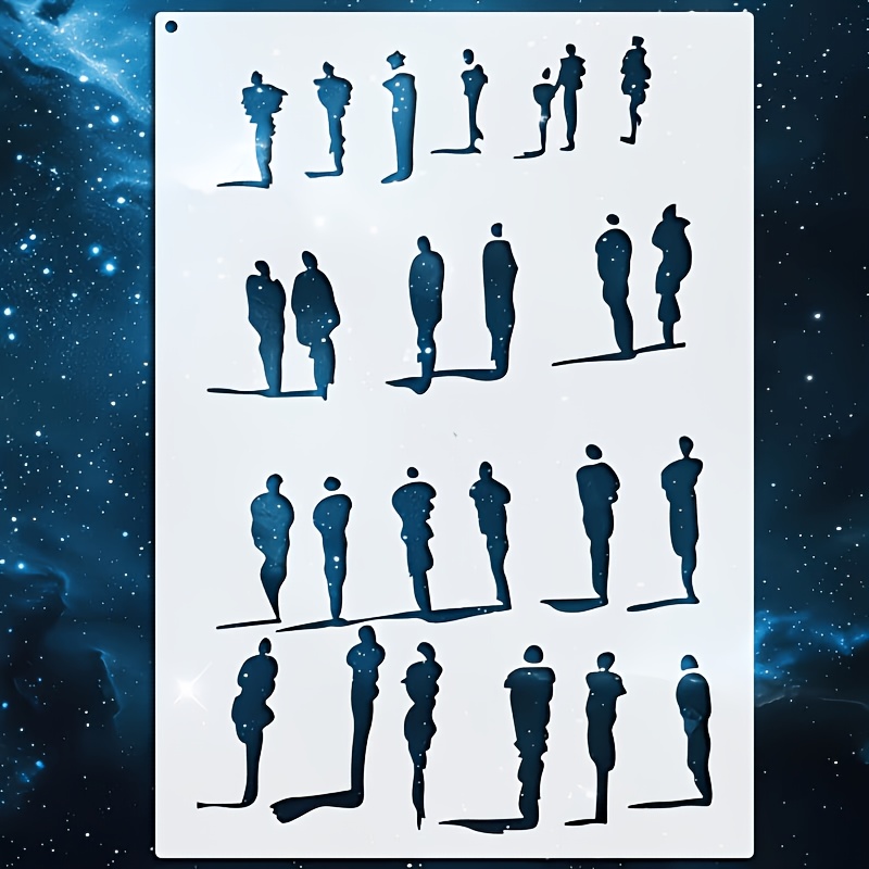 TEMU 1pc Random And Landscape Stencil, Reusable Painting Template, Suitable For Handmade Crafts, Painting, Canvas, Scrapbooking, Home Decor, Door
