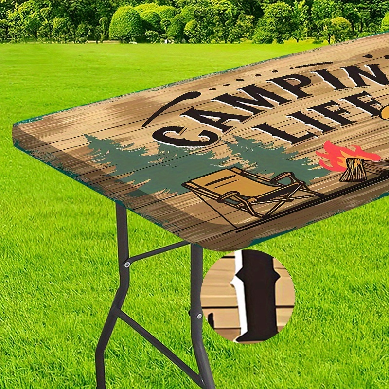 1pc, Design Tablecloth, Essential For Outdoor Camping Life, Perfect Camp Experience, Suitable For Home Decor And Dining Tables, Picnic Accessory, Indoor & Outdoor Use