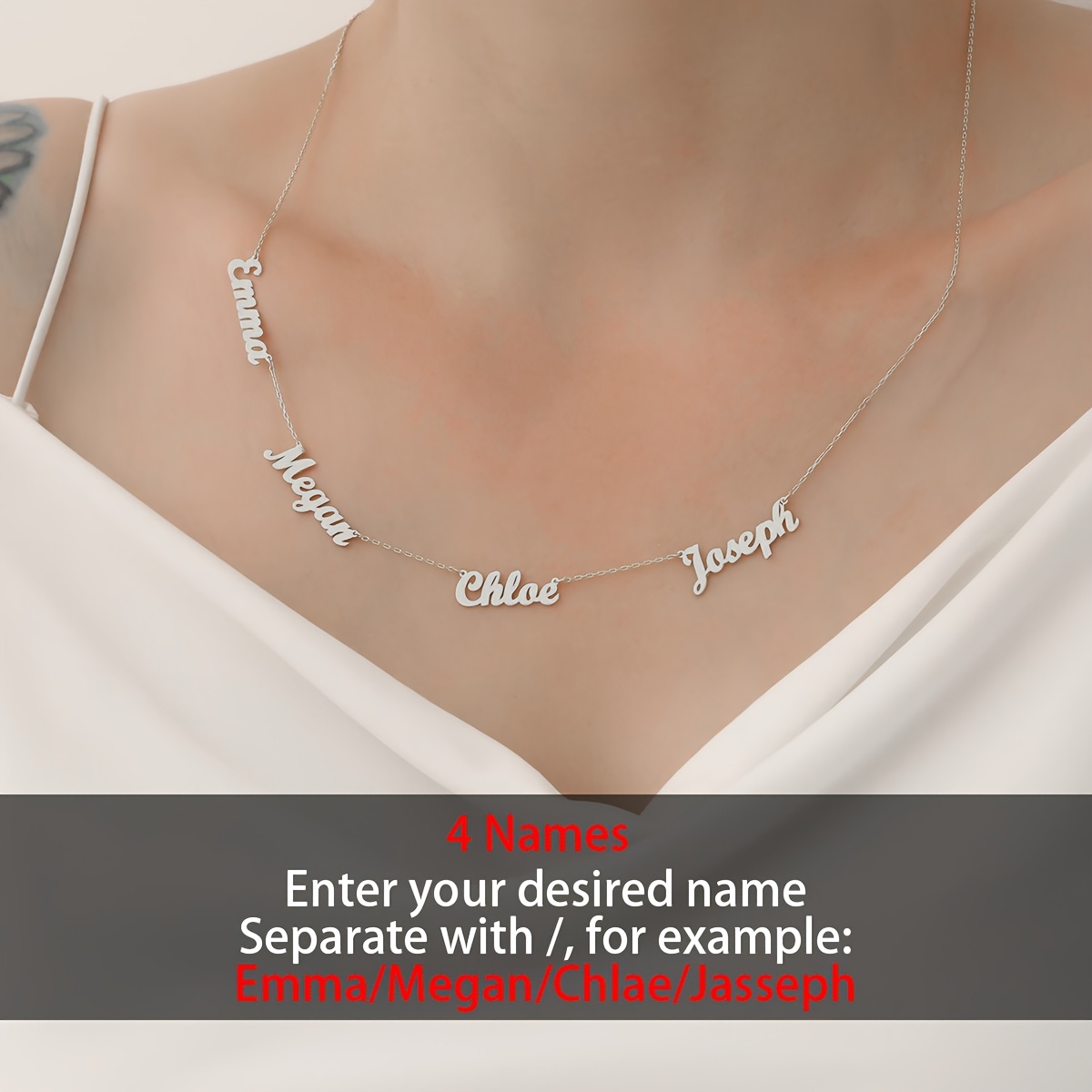 TEMU Collana Pendente Personalizzata con in Inglese 1-5, Acciaio Inossidabile 304L, Collana Multi- con Catena Regolabile, Stile ed Elegante Bohemien,
