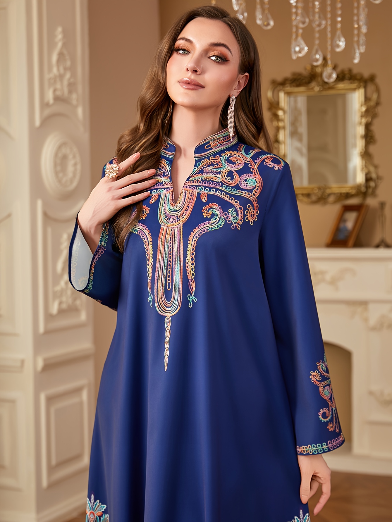 ethnic blue dress Lake Blue Sexy French Maid Uniform Costume  HPO