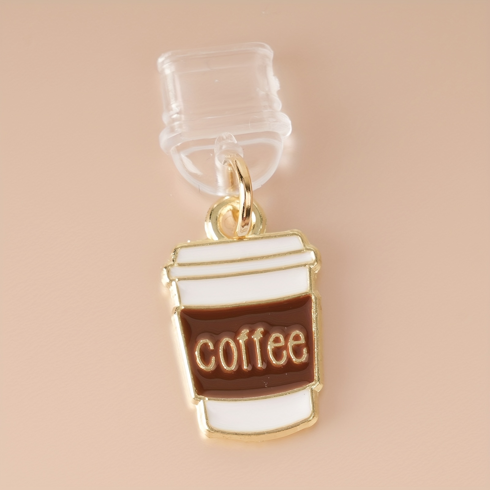 TEMU 1 Cartoon Coffee Cup Charm Phone Dust Plug / Diy Creative / Phone Accessory / Gift For / Compatible With Iphone / / Type-c Port