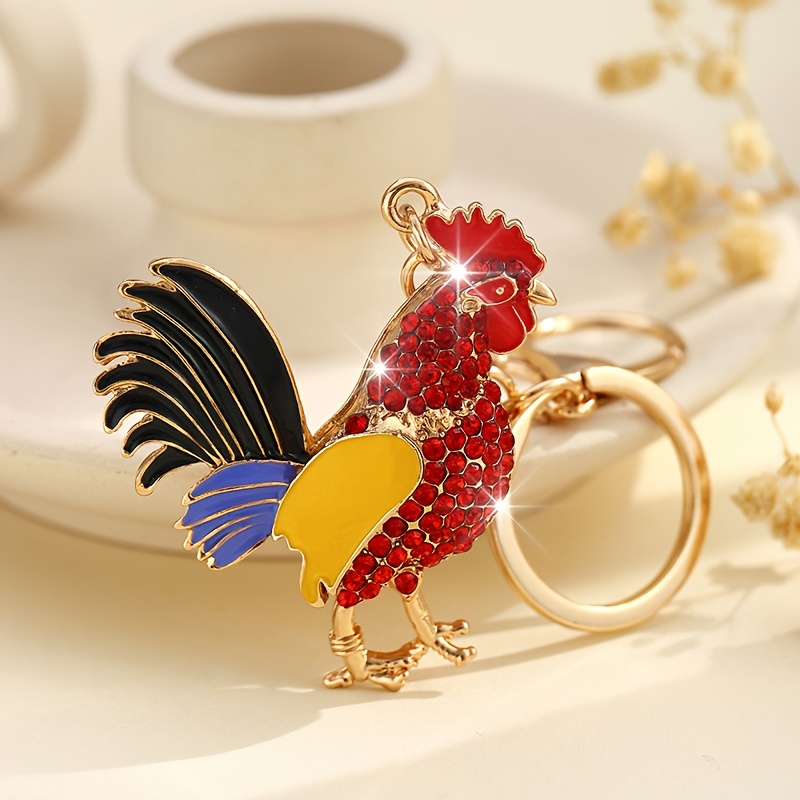 

Chic Rooster Keychain - Alloy, Lobster Clasp, Fashionable Women's Accessory For Bags & Backpacks