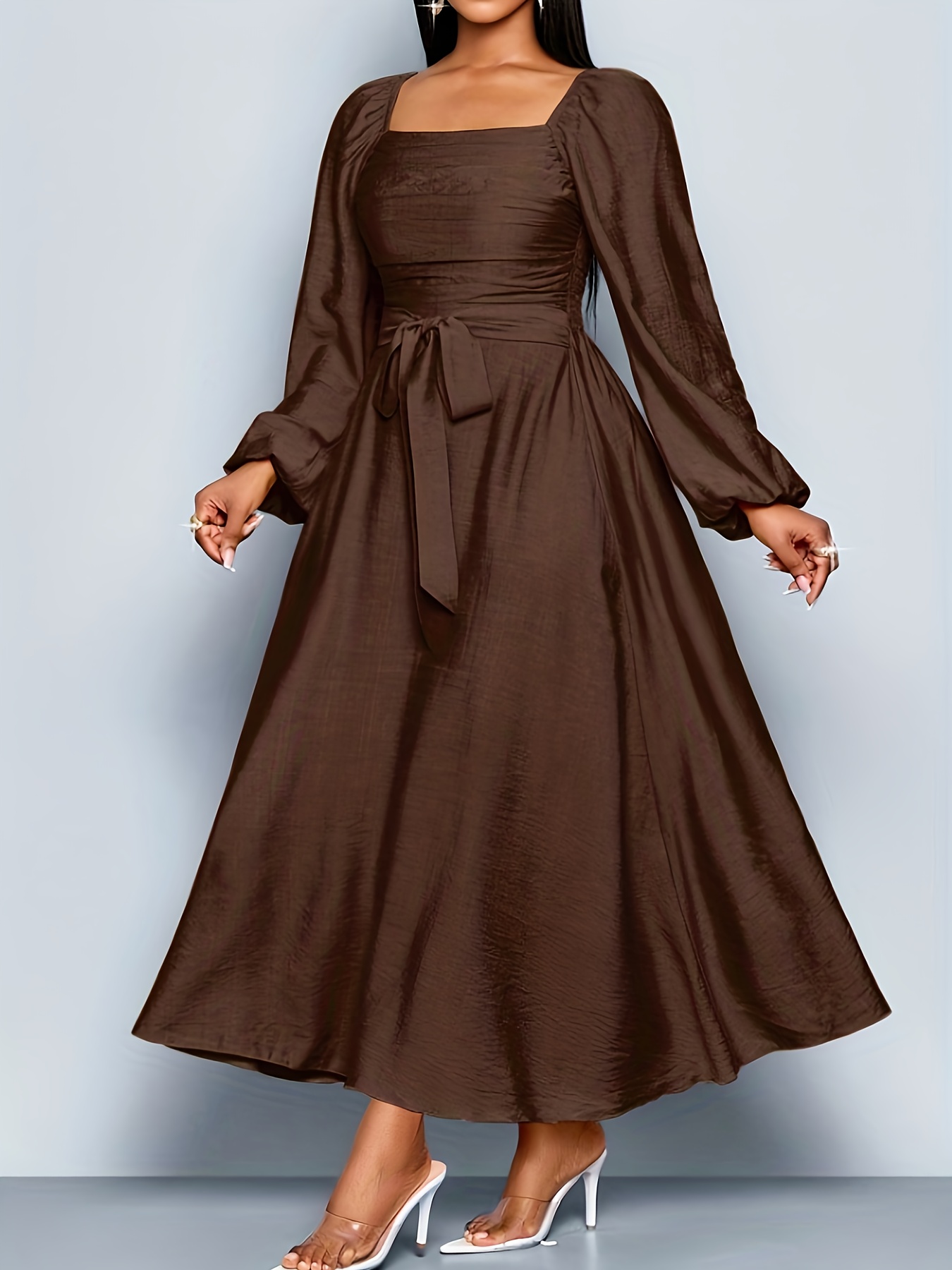 princess polly baby blue dress Rent Brown Leather Dress Shoes For Wedding Suit or Tuxedo main image 1