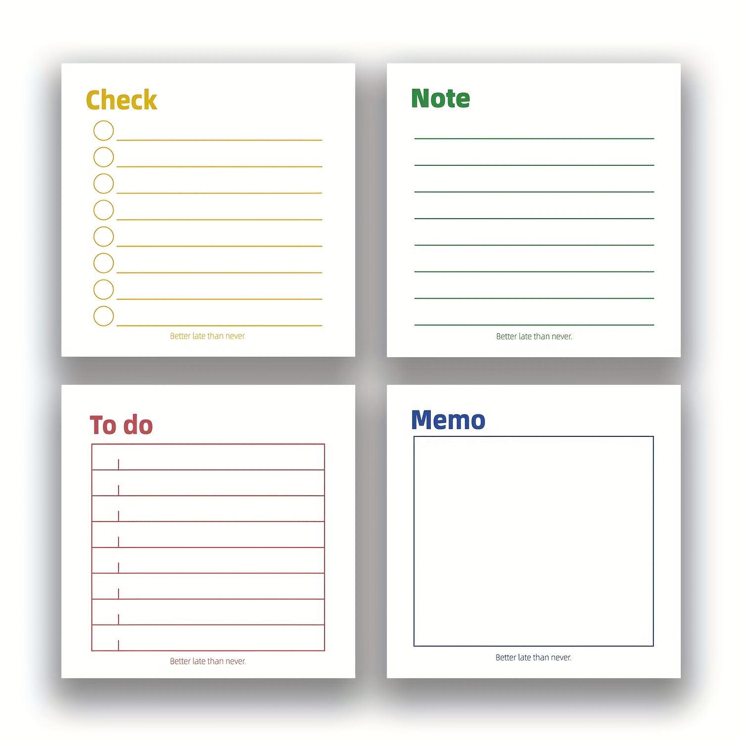 Self-Sticking Note Papers Set, High-Adhesive Productivity Planner Pads