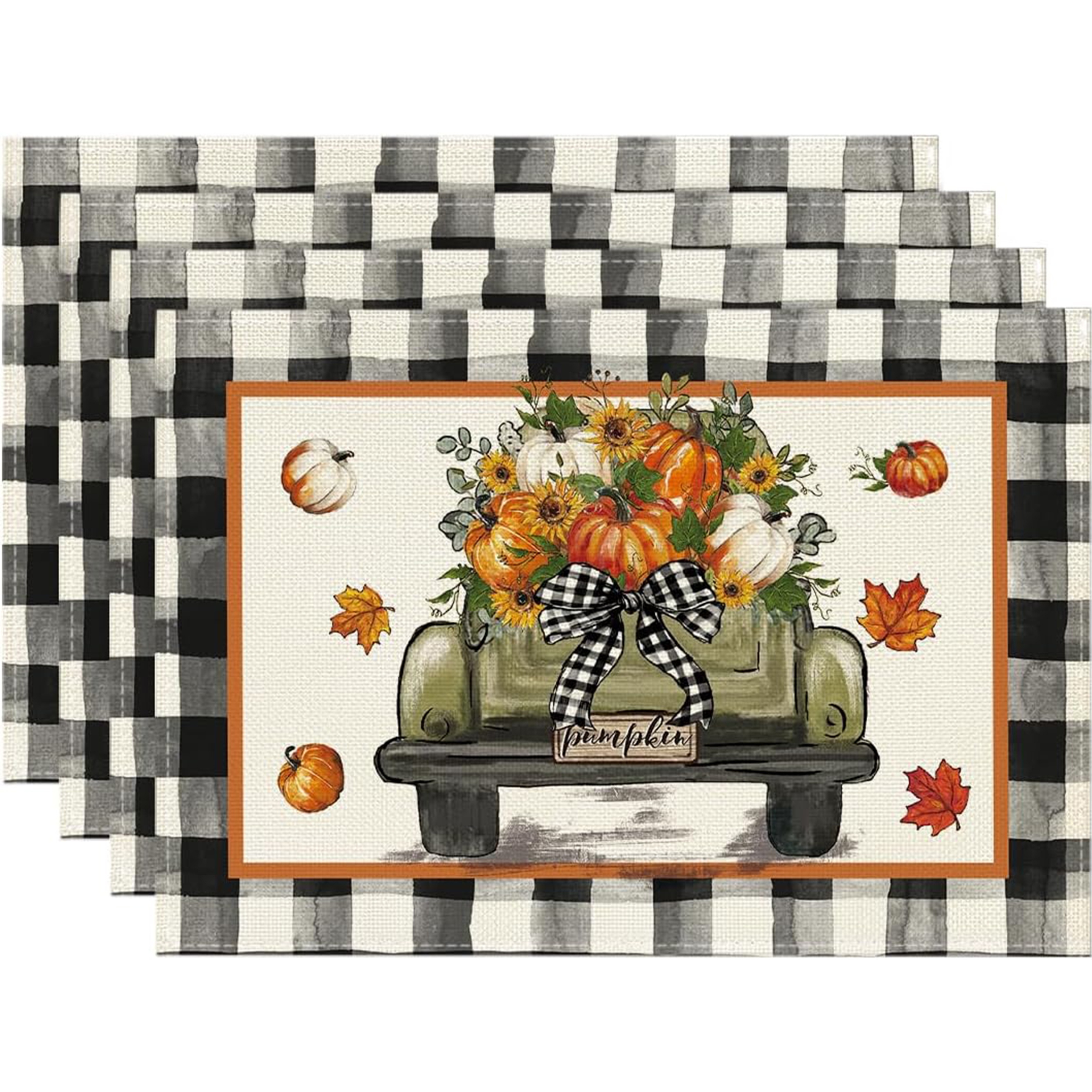 

4pcs Set Of Fall- Placemats - , 12x18 , For & Dining Decor, For Parties