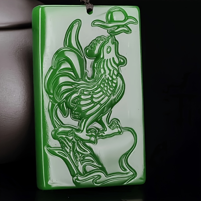 Zodiac Chicken Pendant Necklace, Spinach Green Design