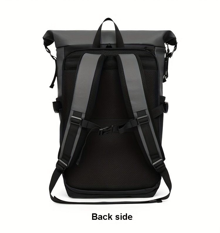 Men'S Stylish Backpack for Business Use, Expandable with a Roll-Top Design, Large Capacity for Laptops, Fashionable And Casual