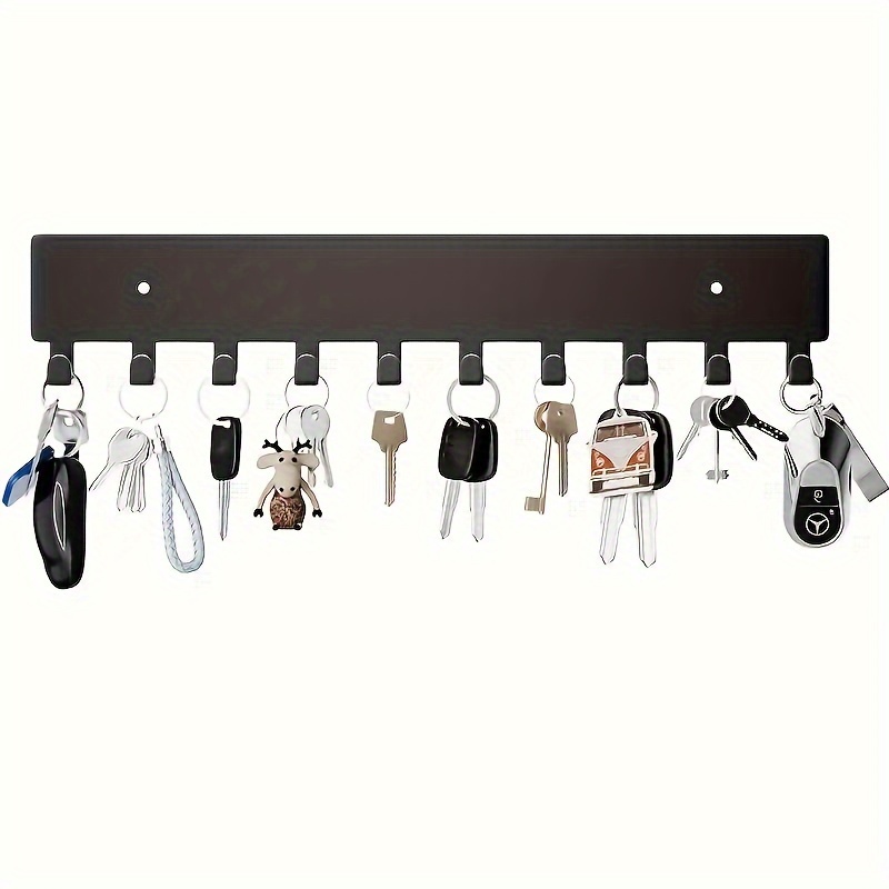 

1pc Wall-mounted Key Holder With 10 Hooks, Metal Key Rack, , , , Key Organizer For Hallway