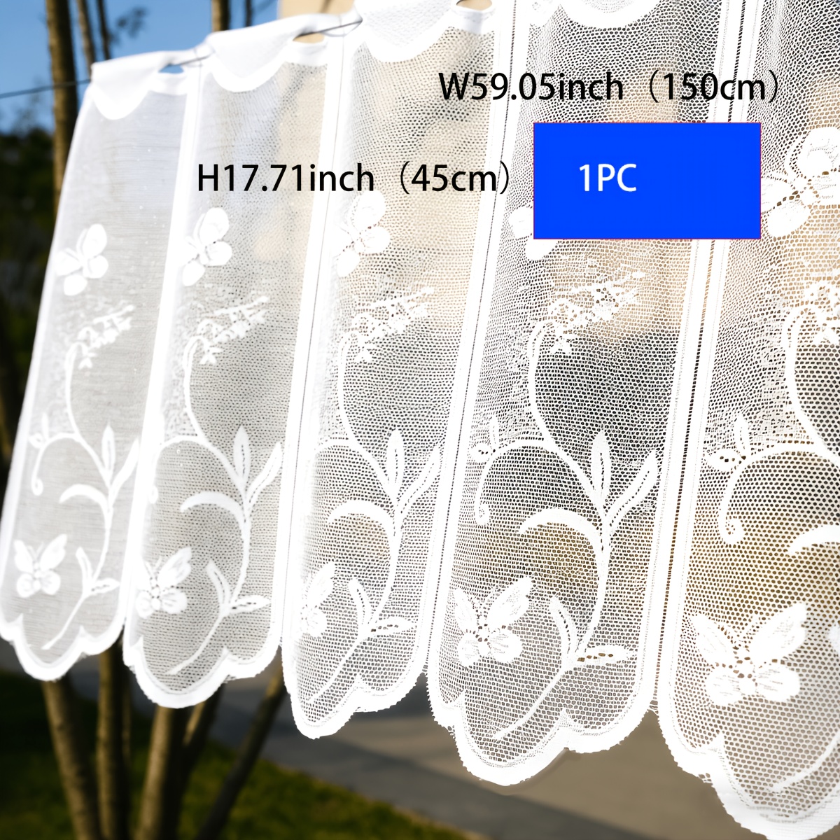 TEMU 1pc Semi-transparent Kitchen Mini Curtain, Coffee Curtain. Suitable For Multiple Styles Including Modern, Minimalist, Rustic, Light Luxury, And