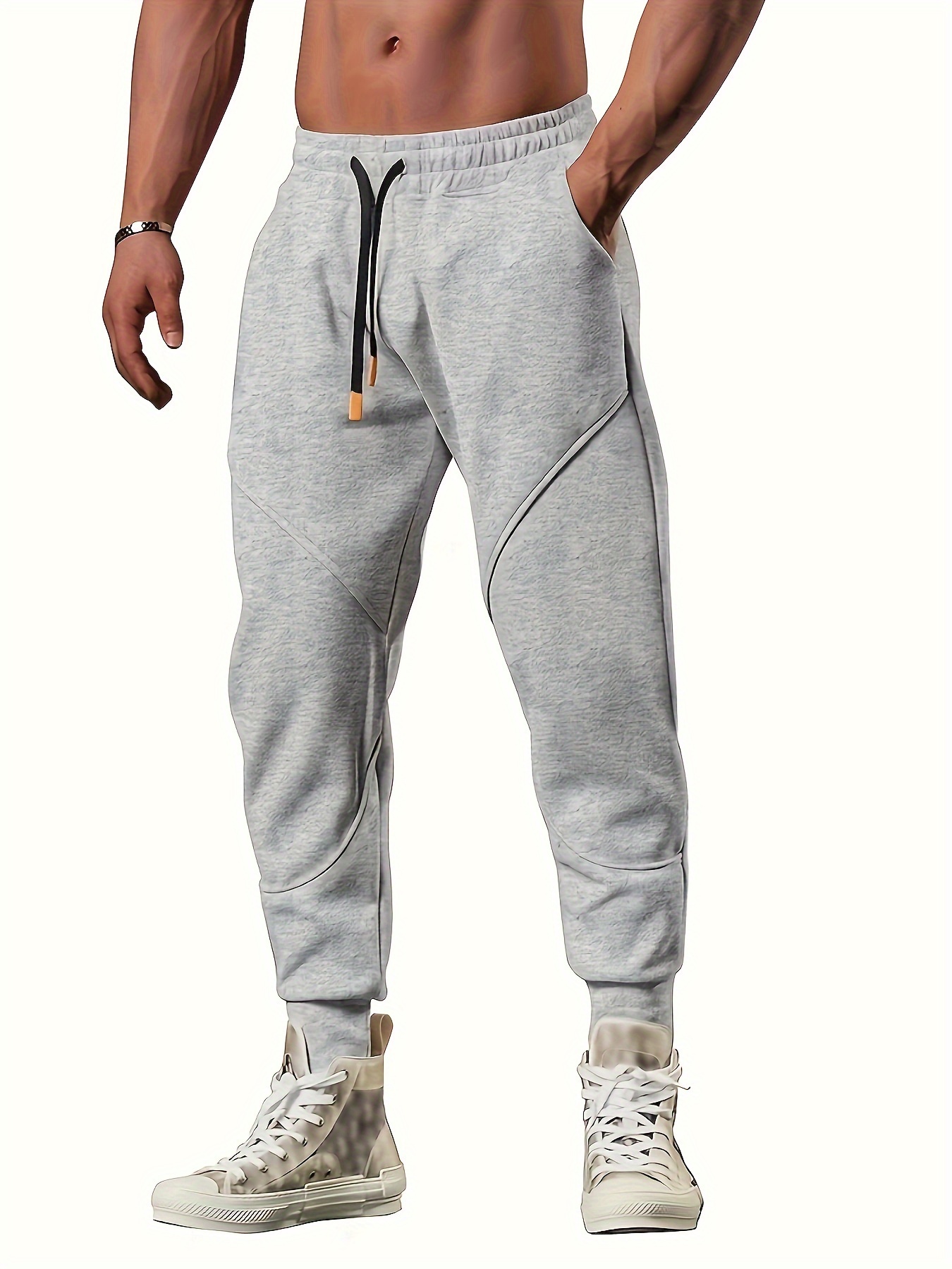 Mens Side Striped Casual Drawstring Joggers Tracksuit Bottoms Gym Sports  Pants