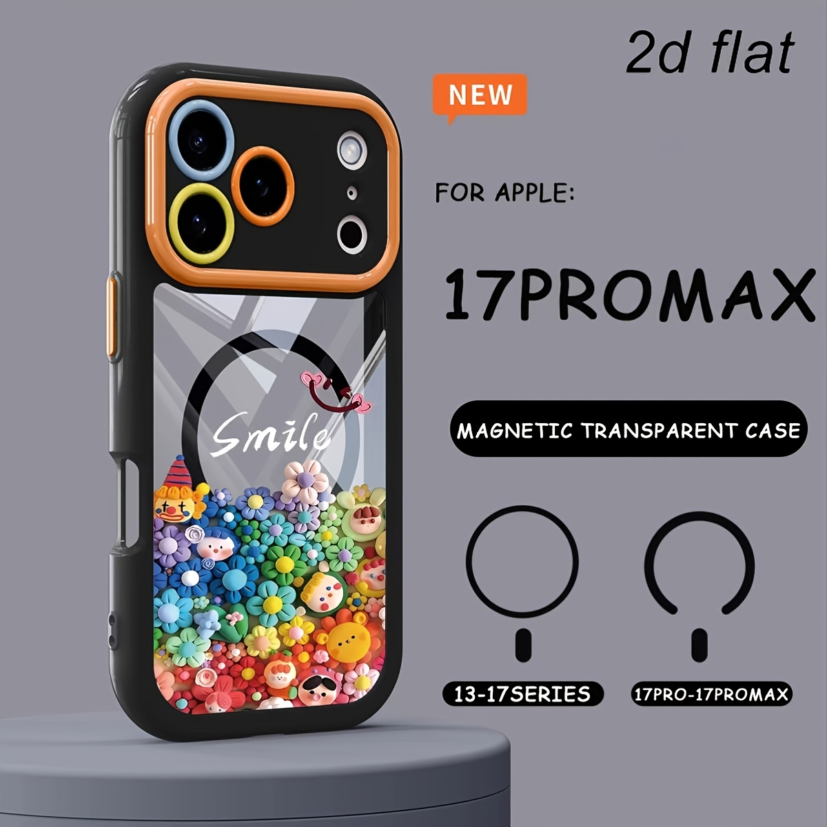 TEMU Phone Case: 2d Flat Phone Case - New Phone Case For 2026, Featuring Wireless Charging And A Magnetic Coil, Offers Feel. It's Designed For Iphone