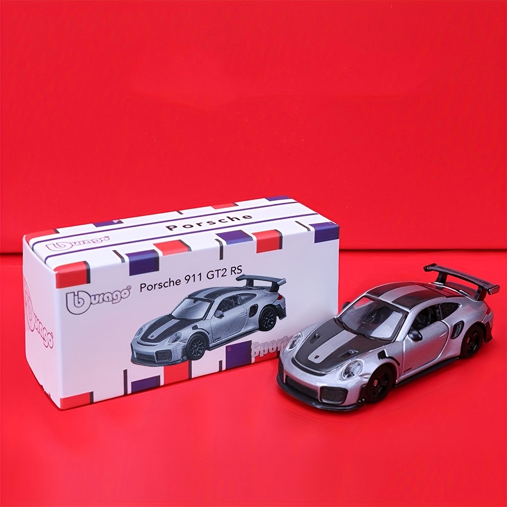 Burago For 911 Gt2 Rs & Model - Scale Pull-back Action Toy Car, Collectible Die-cast Replica Gift For, Car Enthusiasts (grey/green)