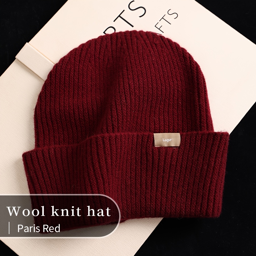 Women's 100% Wool Thick Beanie with Ear Flaps
