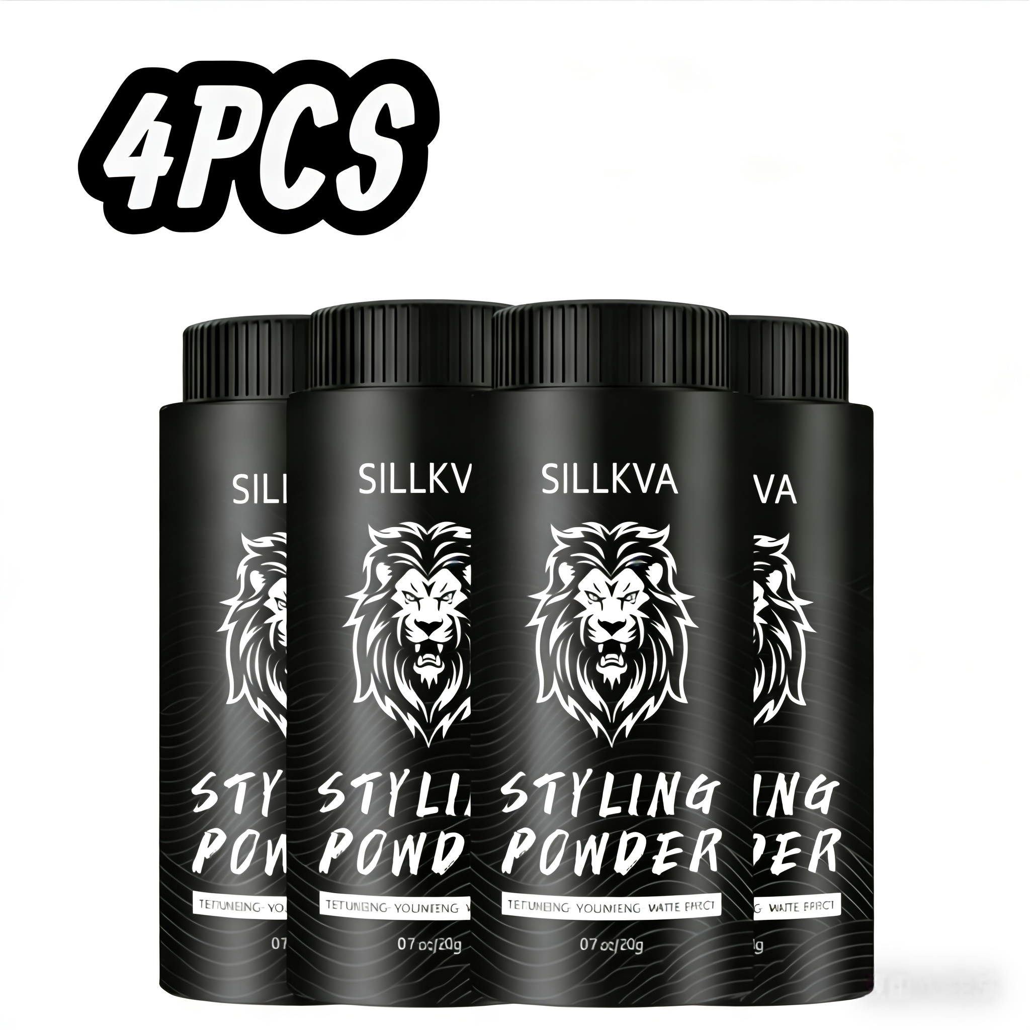 4pcs Men's Hair Volumizing Powder - Texturizing Styling Powder Long-lasting Oil Control