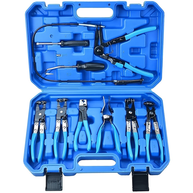 Image of 11pcs Hose Clamp Pliers Set Professional Set For Hose Clamps And Hose Clips, Ideal For Vehicle Maintenance