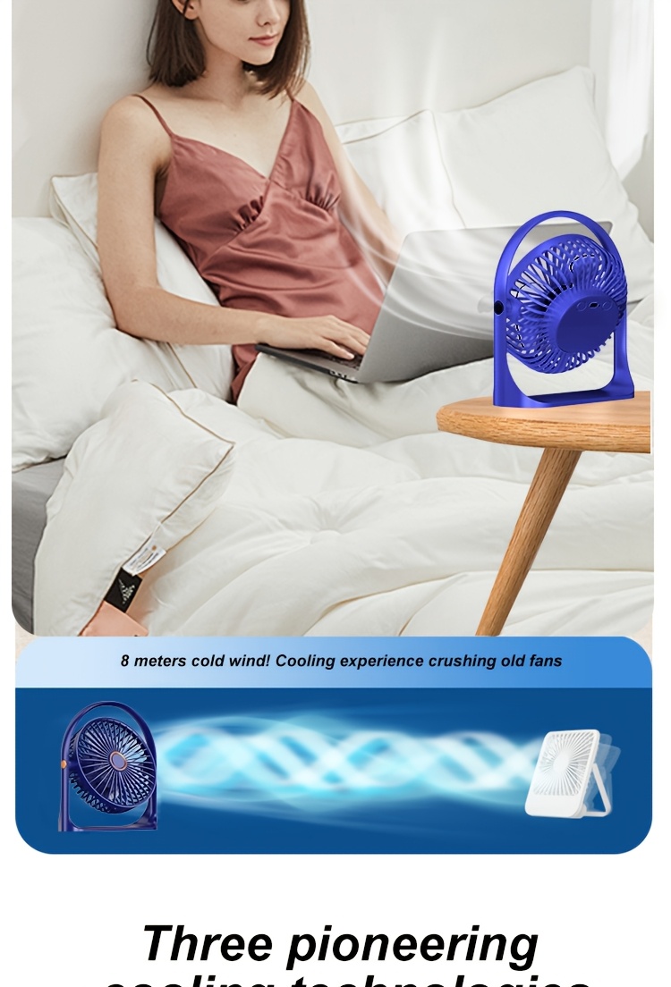 jkuoo   usb   fan with powerful airflow 5   360 tilt compact portable cooling solution with ambient night light silent operation for office home rechargeable 1200mah battery mini fan rechargeable details 4