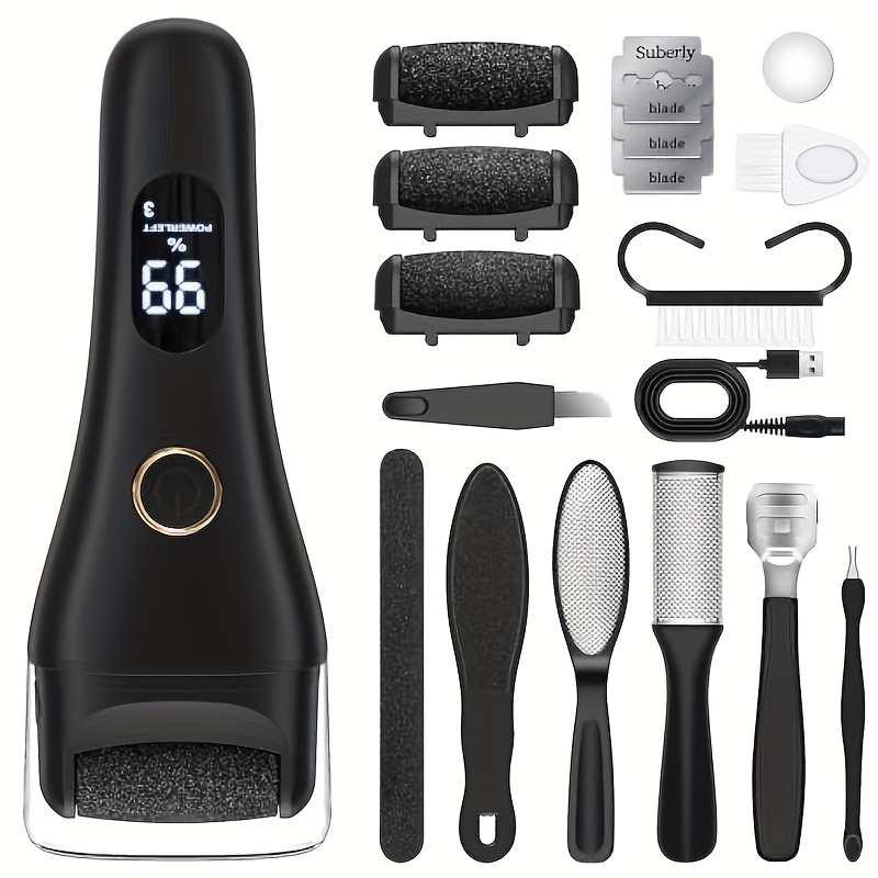 TEMU Electric Foot Polisher, Foot Scrubber, Rechargeable Electric Foot Polisher, Foot Exfoliator, Foot File Pedi Set, Foot Brush File, Dead Skin