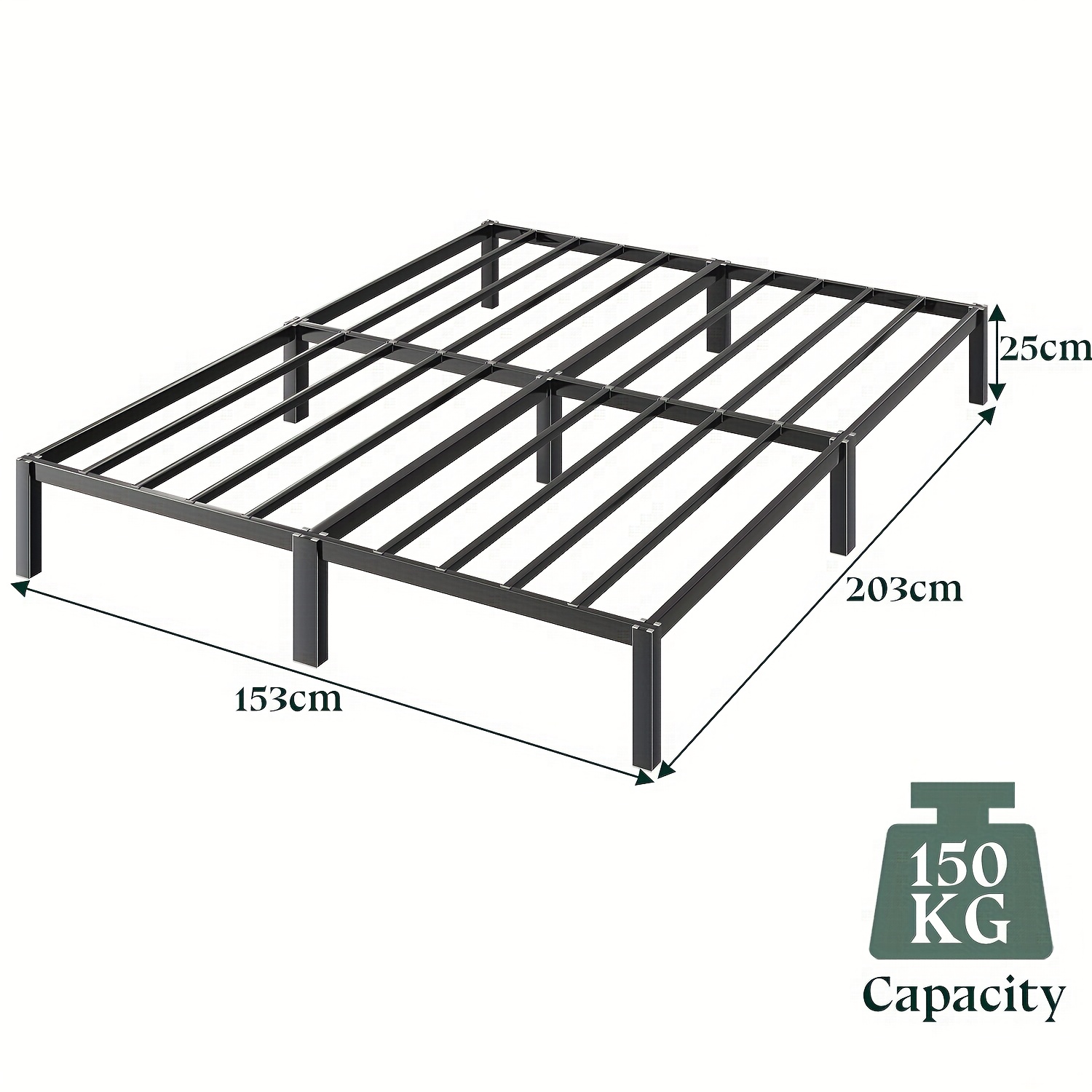 TEMU Metal Bed Frame, Single/double/queen Size Bed Frame With Storage Space, Heavy Duty Sturdy Mattress Foundation, Easy Assembly, Full Size Bed With