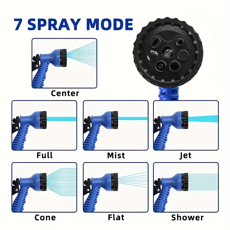 100ft garden hose outdoor cleaning water hose spray with 7 function high pressure nozzle portable lightweight hose suitable for yard car wash lawn rv Product details 1