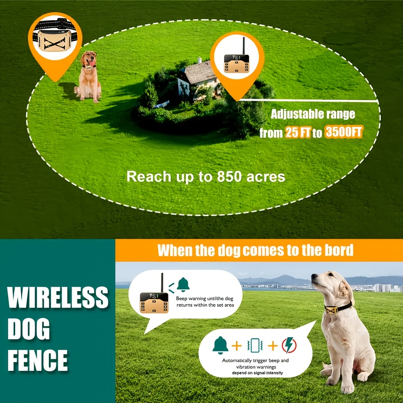 Wireless Dog Fence System Receiver Electronic Fence Dog Temu