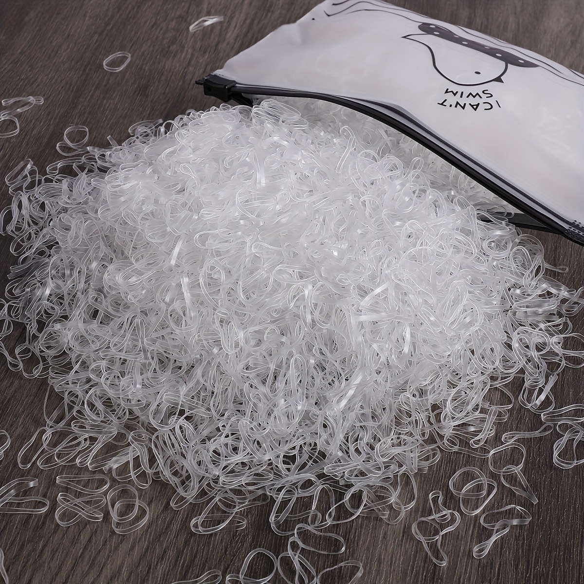 1008pcs Mini Transparent Elastic Hair Bands, Soft and Durable