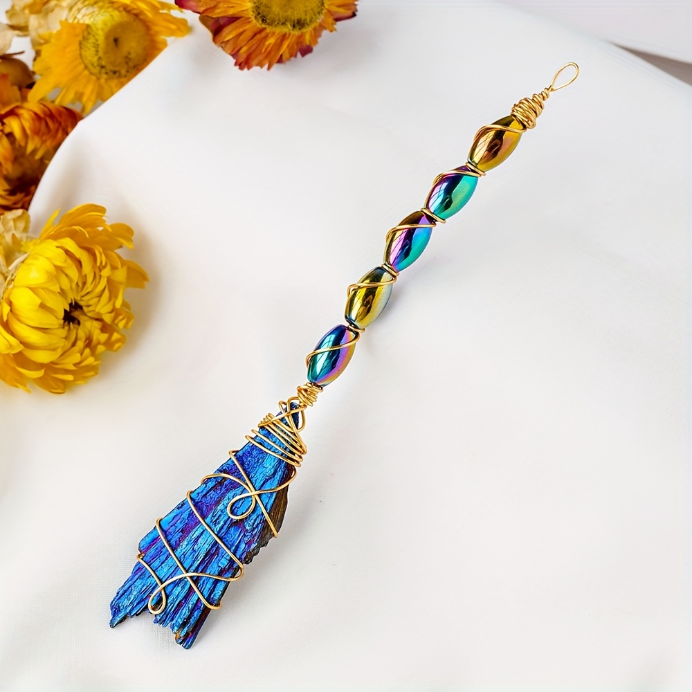TEMU Natural Crystal Broom Aura Blaze Shape Ornaments Festival Decoration, Halloween Christmas Wedding Party Supplies, Holiday Arrangement, Room