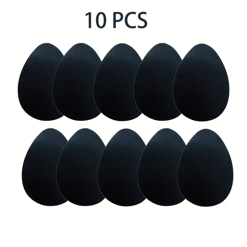 Image of 10pcs Shoe Sole Anti-slip Pads, Sound-absorbing Stickers, Wear-resistant Rubber With Anti-slip Tread Design, Cuttable And Reusable, Suitable For High Heels And Casual Shoes