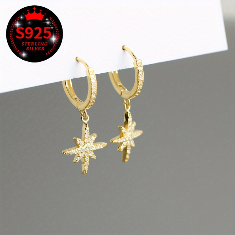 2pcs Women's Star Earrings with 925 Silver Packaging