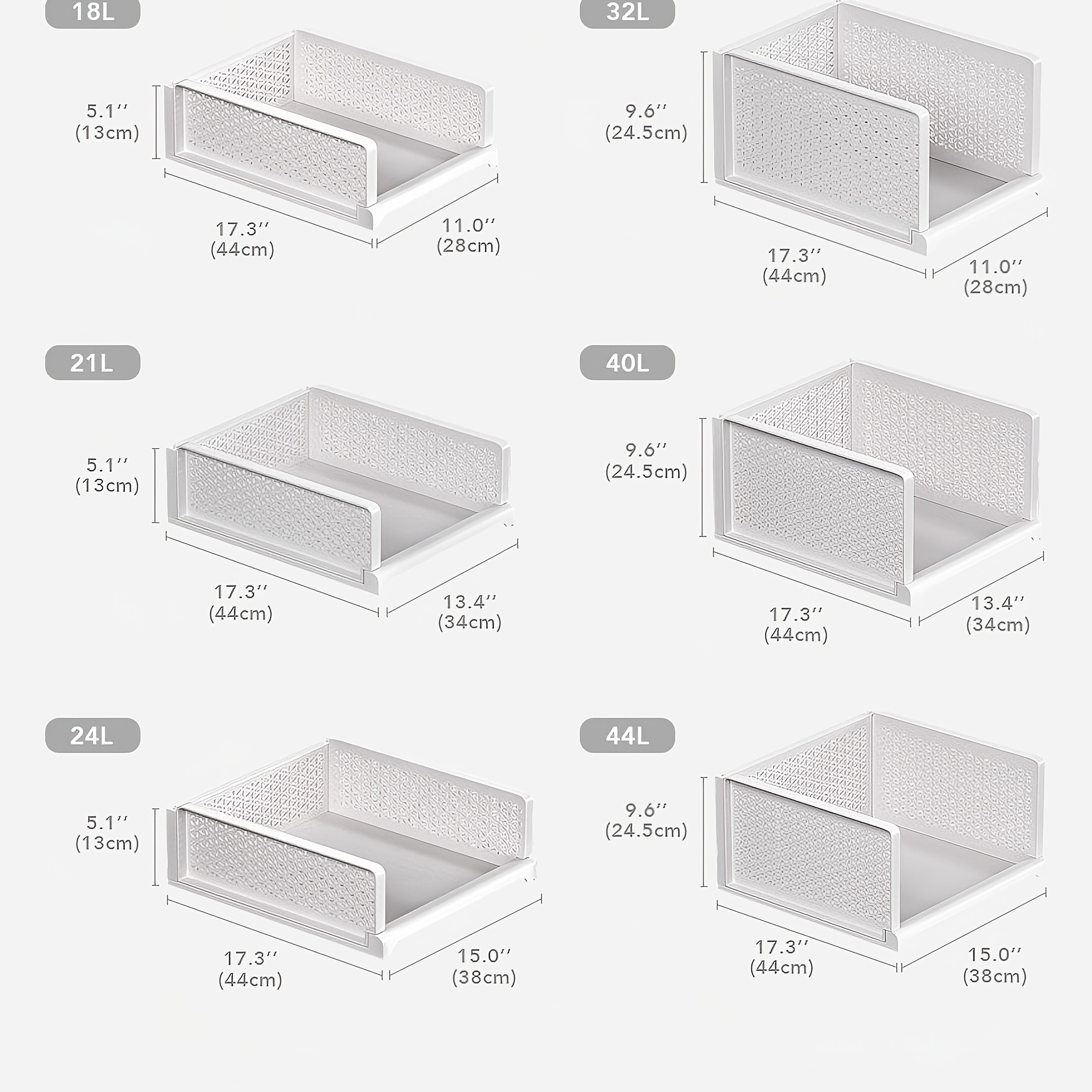 2-Pack Foldable Multi-Compartment Closet Organizer, Plastic Storage Boxes
