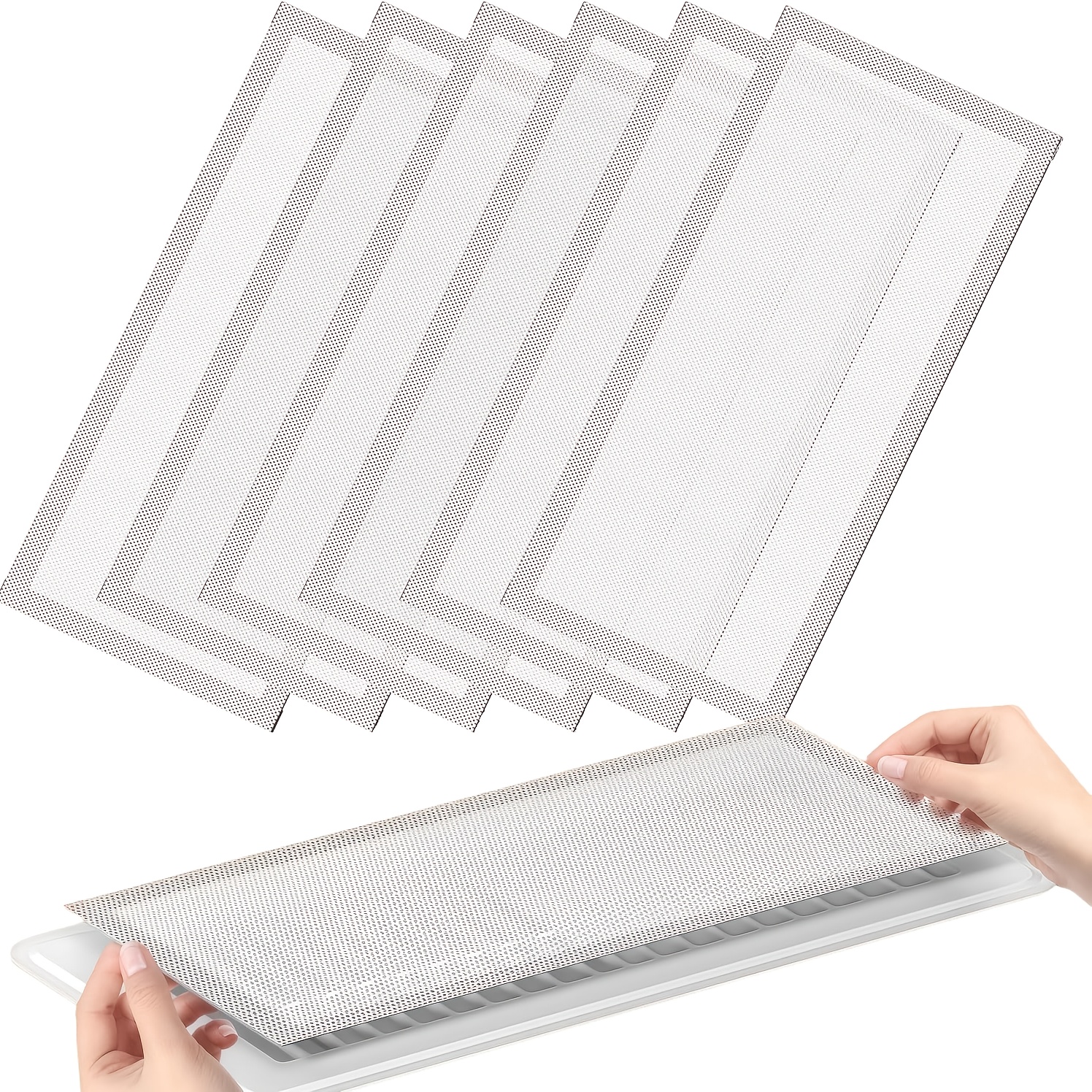 TEMU 6 pièces - Cache de ventilation magnétique blanc compatible avec les systèmes CVC - Grille en PVC robuste adaptée aux bouches de plafond et de