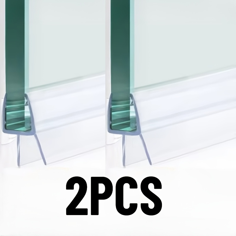 2 Pack Pvc Shower Glass Door Seals - Frameless Bathroom Glass Door Seals, Shower Door Sweep Strips,suitable For 4-6mm Glass, Universal Bathroom Additions
