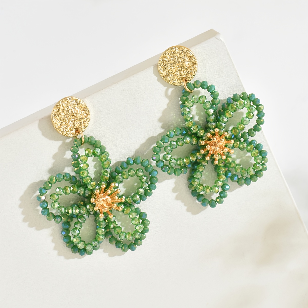 E-shop 1 Paar Bohemian Vintage Urlaubsstil Handgefertigte Hohle Blumen Ohrringe, Mode Temperament Elegante Süße Zarte Kleine All- Hängeohrringe