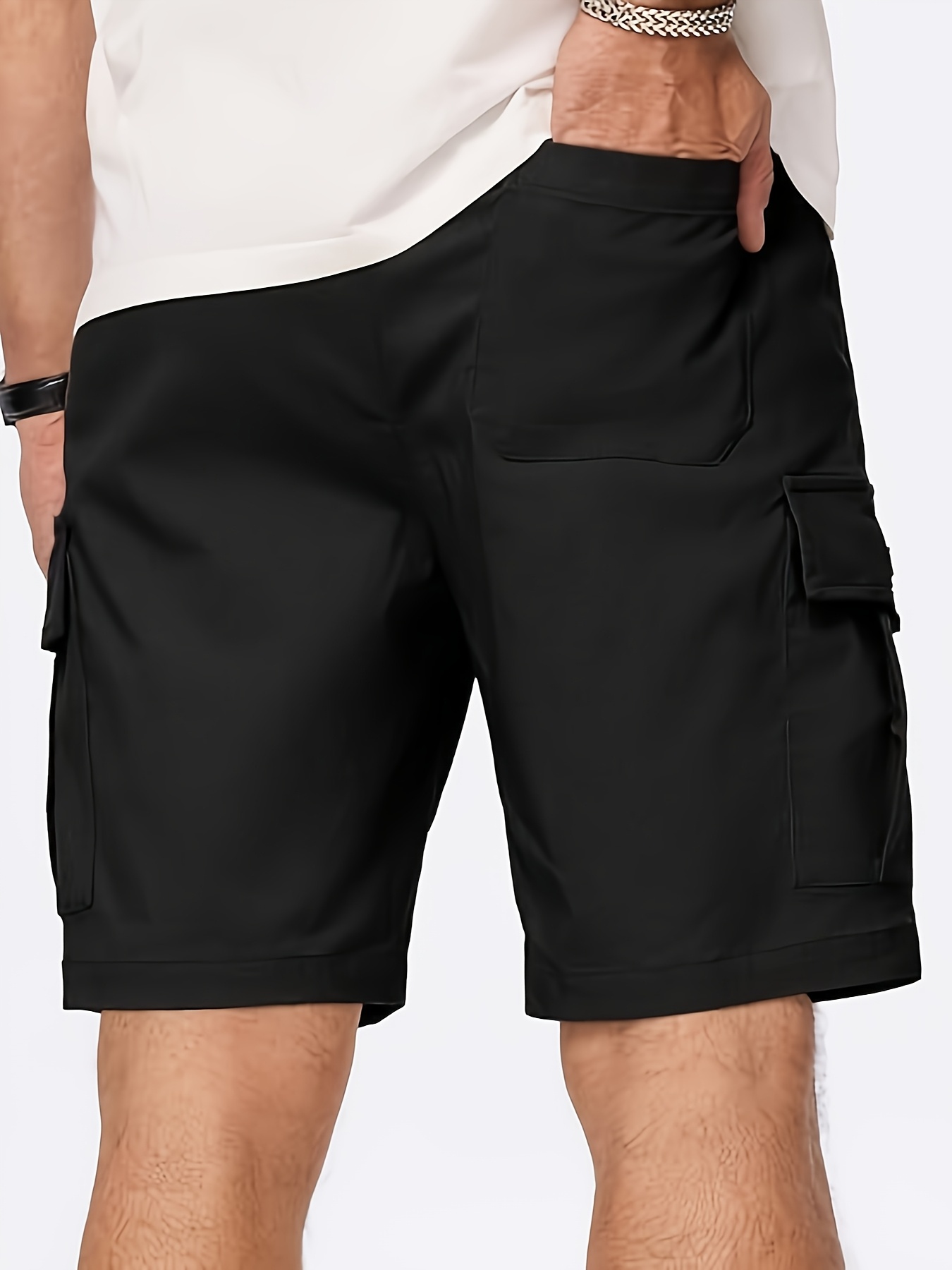 Riou Pantaloncini Cotone Cargo Uomo Shorts Estivi Pantaloncini Sportivi Multi-Tasca Pantaloni Corti Pantaloncini Da Lavoro Eleganti Tinta Unita Pantaloncini Da Spiaggia Comode E Leggero Bermuda Shorts - 12
