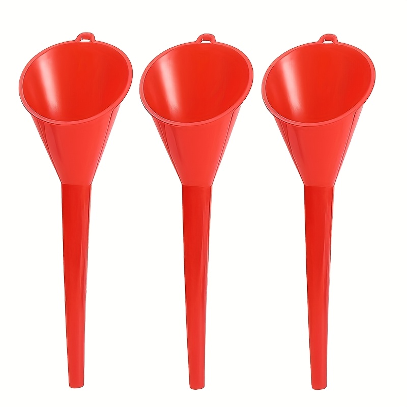 TEMU Plastic Engine Funnel Motorcycle Car Fueling Tool Long Mouth Oil Funnel Gasoline Dispensing Tool Auto Parts Random 3pcs