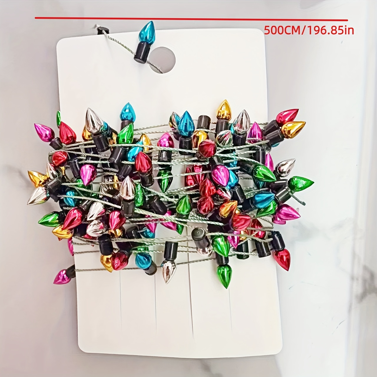 E-shop 196,8 Zoll Mini Multicolor Deko-Kette, Feiertagsanhänger, Hängende Deko-Perlenkette, Ohne Batterie, Geeignet für Kleine