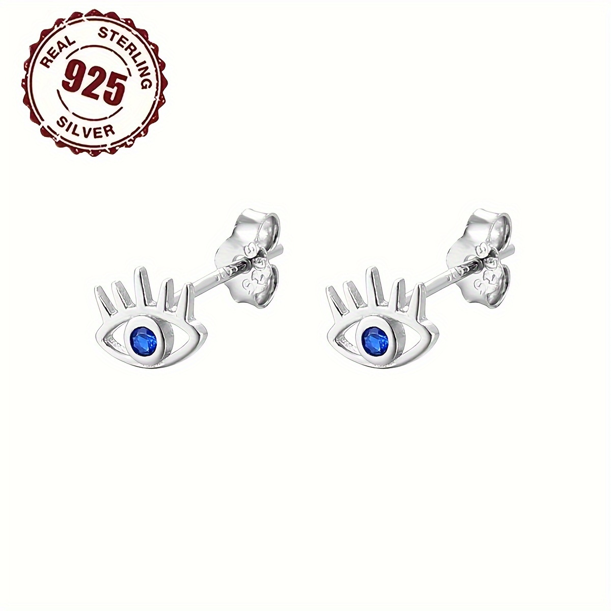 925 Silver Devil's Eye Ear Nails for Dressing or Gift 0.5g