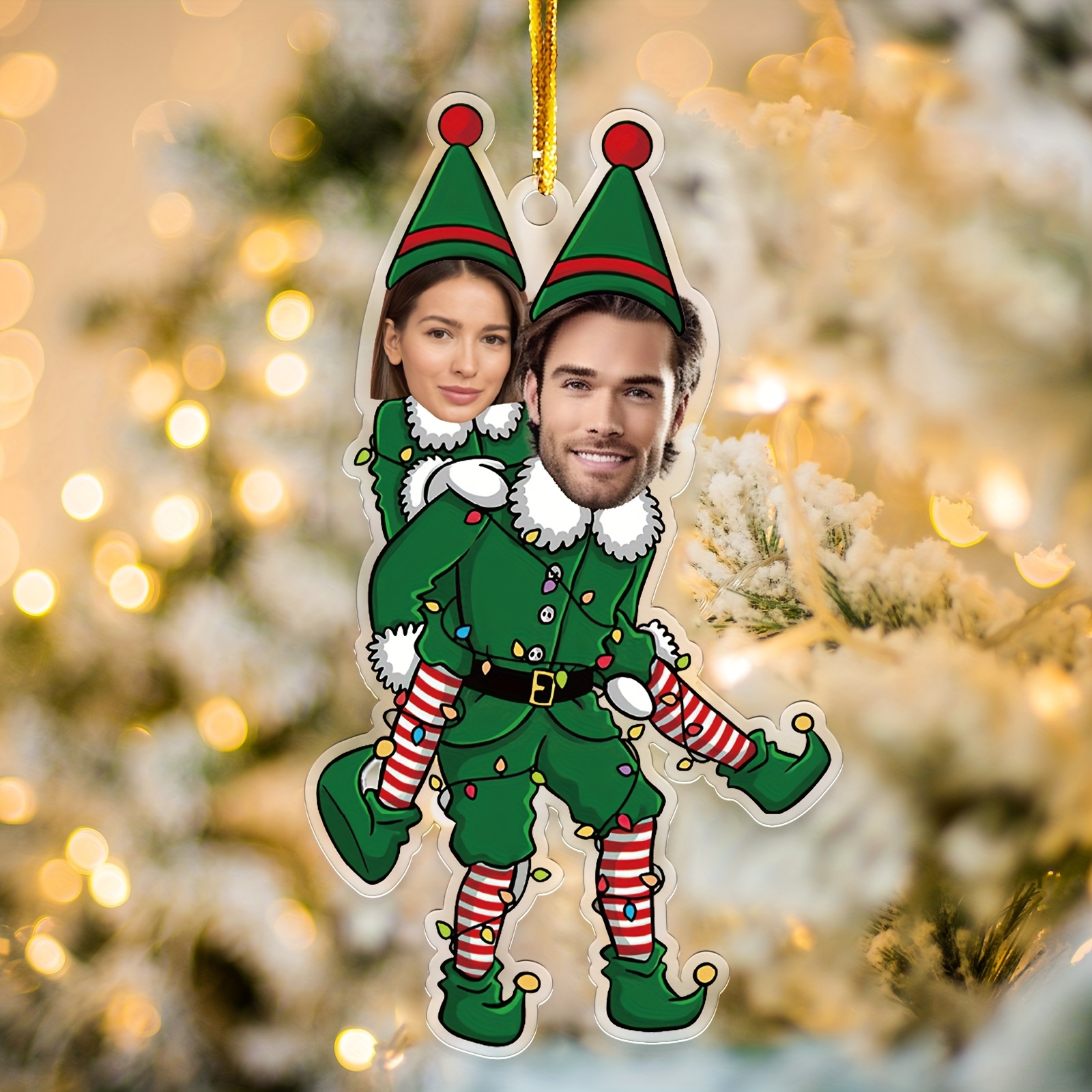 TEMU 1pc Of Custom Photo Pendants, -yourself Tree Ornaments And Festive Crafts, Acrylic Decorations For Christmas, Ideal For Decor, Christmas