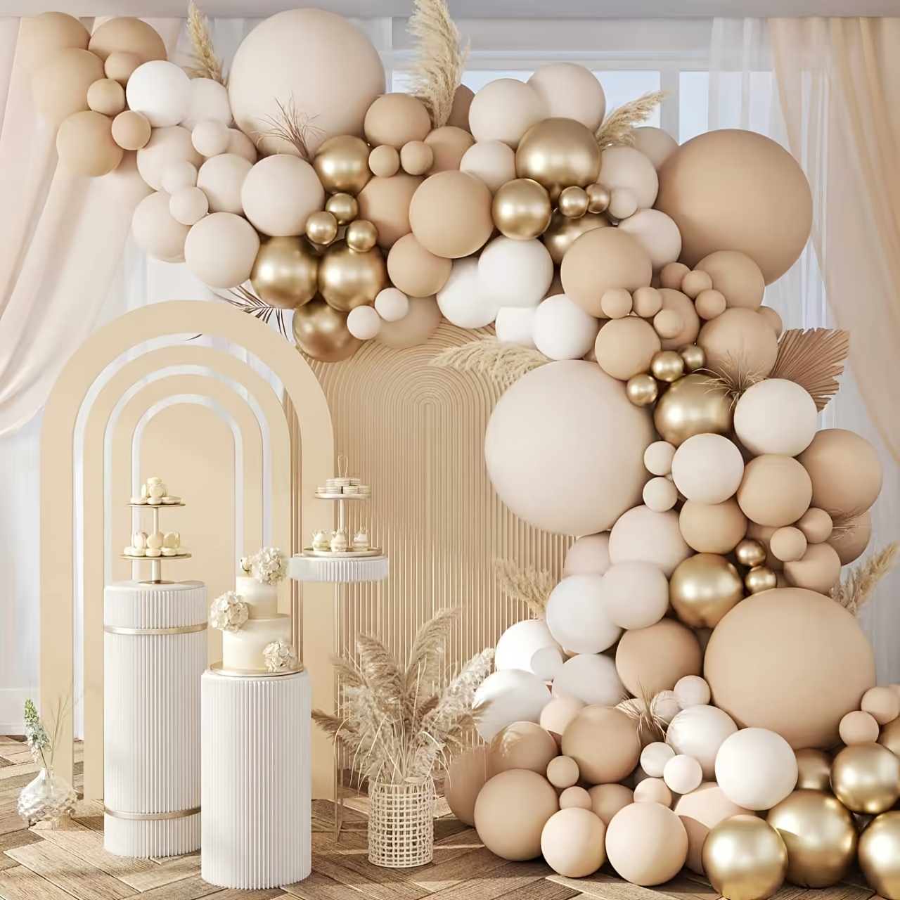set de   de globos de látex de metal  ,    ,  , dorado, 91 piezas, 10 pulgadas, globos de 5 pulgadas.   para boda, baby shower, bautizo, aniversario, decoración de   de  ,  s de   temáticas bohemias, decoración de  s para    