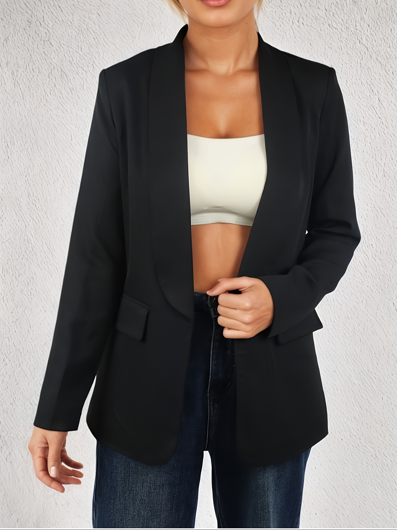 Women'S Bright Pink Blazer with Golden Chain Shoulder Bag - Casual Long Sleeve, Polyester, Buttonless Placket, All-Season Jacket, Casual Attire|Bold Fashion Statement|Polyester Blazer