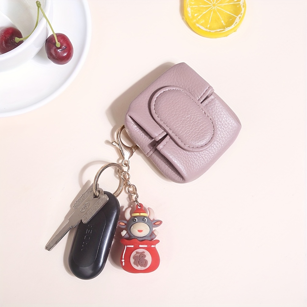 TEMU Stylish Texture Pu Snap Closure Multifunctional Portable Mini Women' Purse