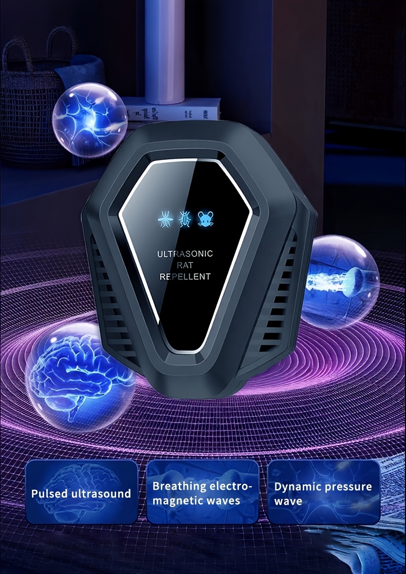 High-Tech Electronic Cat, White | Multi-Frequency Ultrasonic Pest Repeller, USB Powered, with AI Dynamic Frequency Adjustment, Safe for Humans and Pets, Effective Against Mice, Flies, Cockroaches, and More